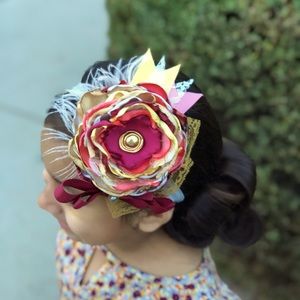 Girls Custom Floral Bow